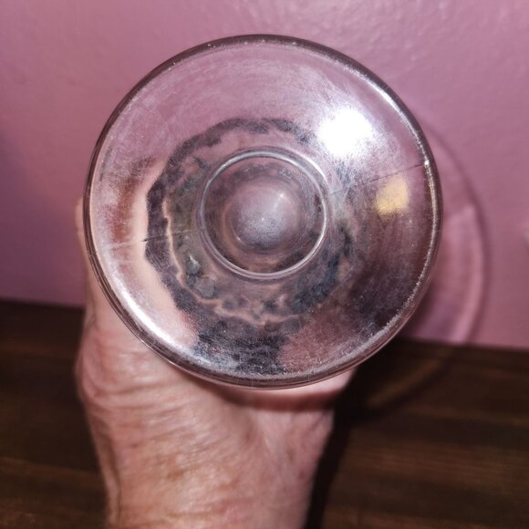 Vintage American Whitehall By Colony Cubist 6” Footed Tea Glass Flare Rim Clear - Picture 8 of 8